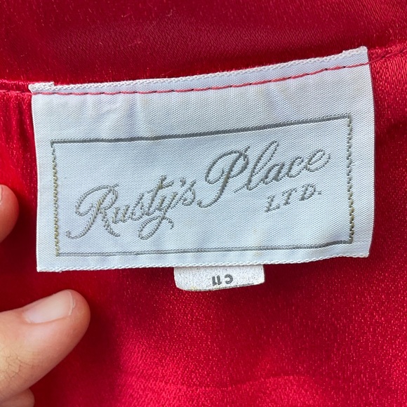 Vintage Rusty’s Place LTD. open front satin jacket fringe color block Small - Picture 13 of 16